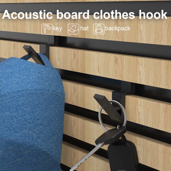 Acoustic Slat Wall Utility Hook – 5 Pack