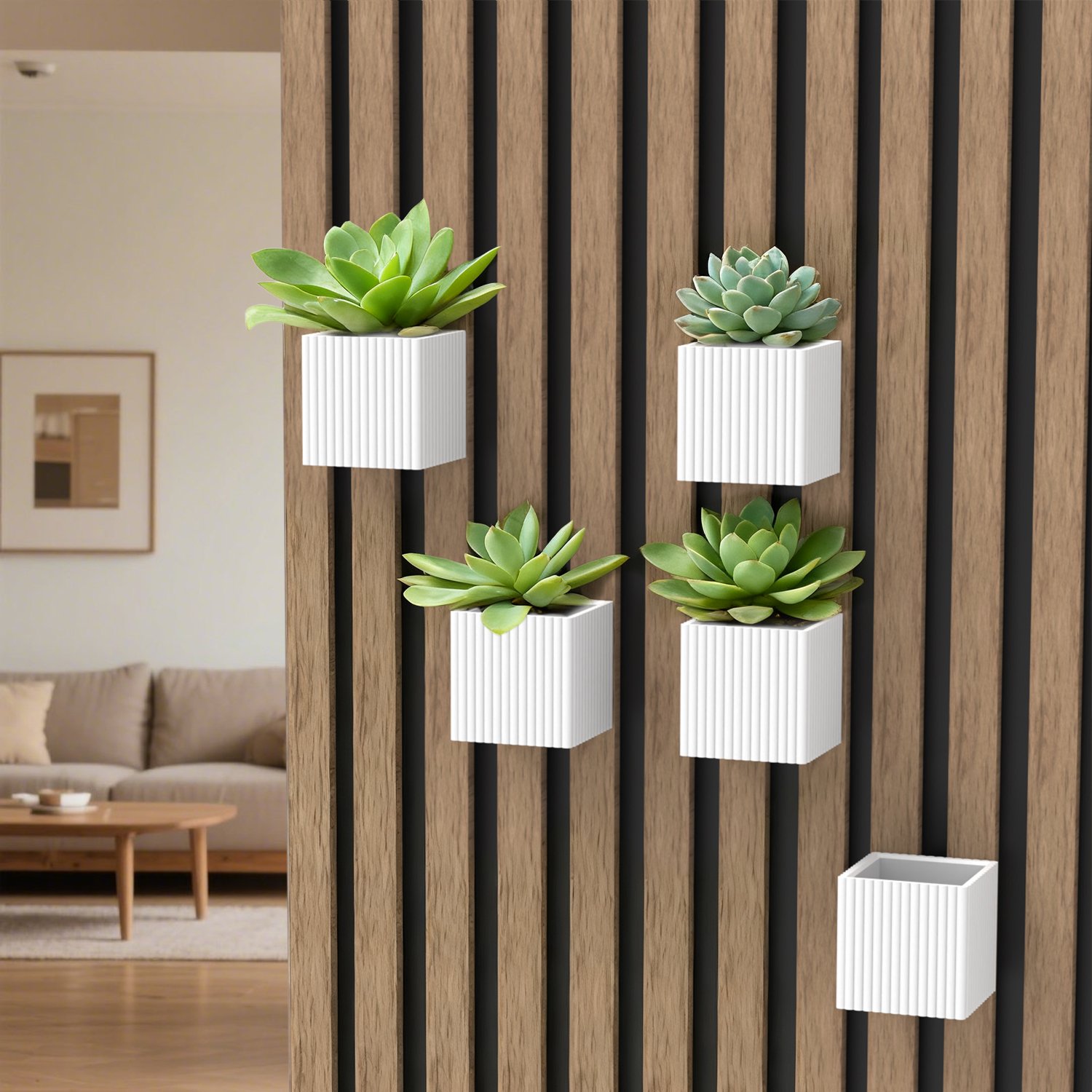 Wall mounted planter for modern acoustic panels