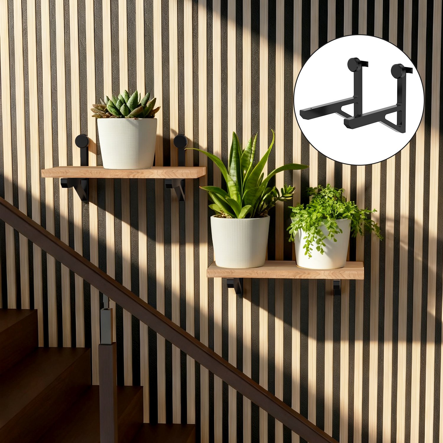 Minimalist display shelf for plants and decor