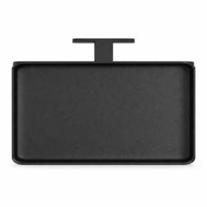 No-drill acoustic slat wall storage tray